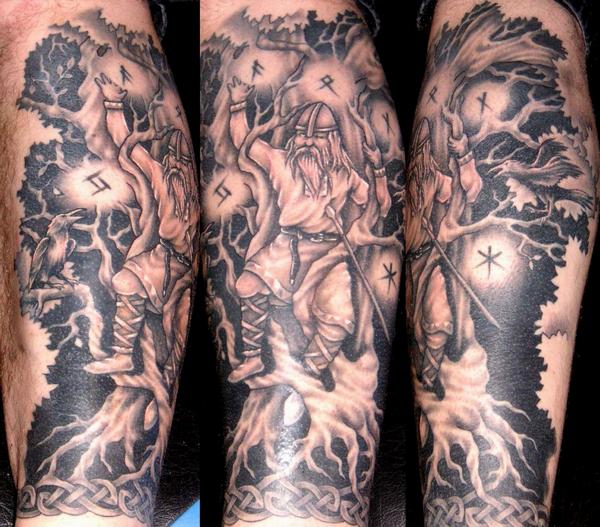 Татуировки с Рунами (подборка фото) Yggdrasil_by_darksuntattoo