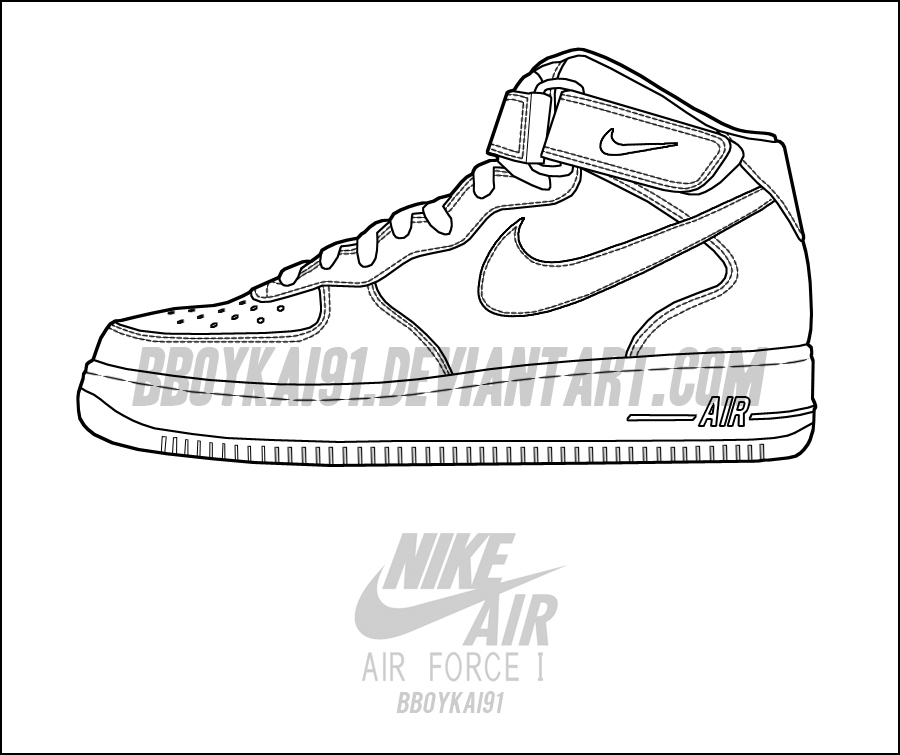 Nike Air Force 1 Mid Template by BBoyKai91 on DeviantArt