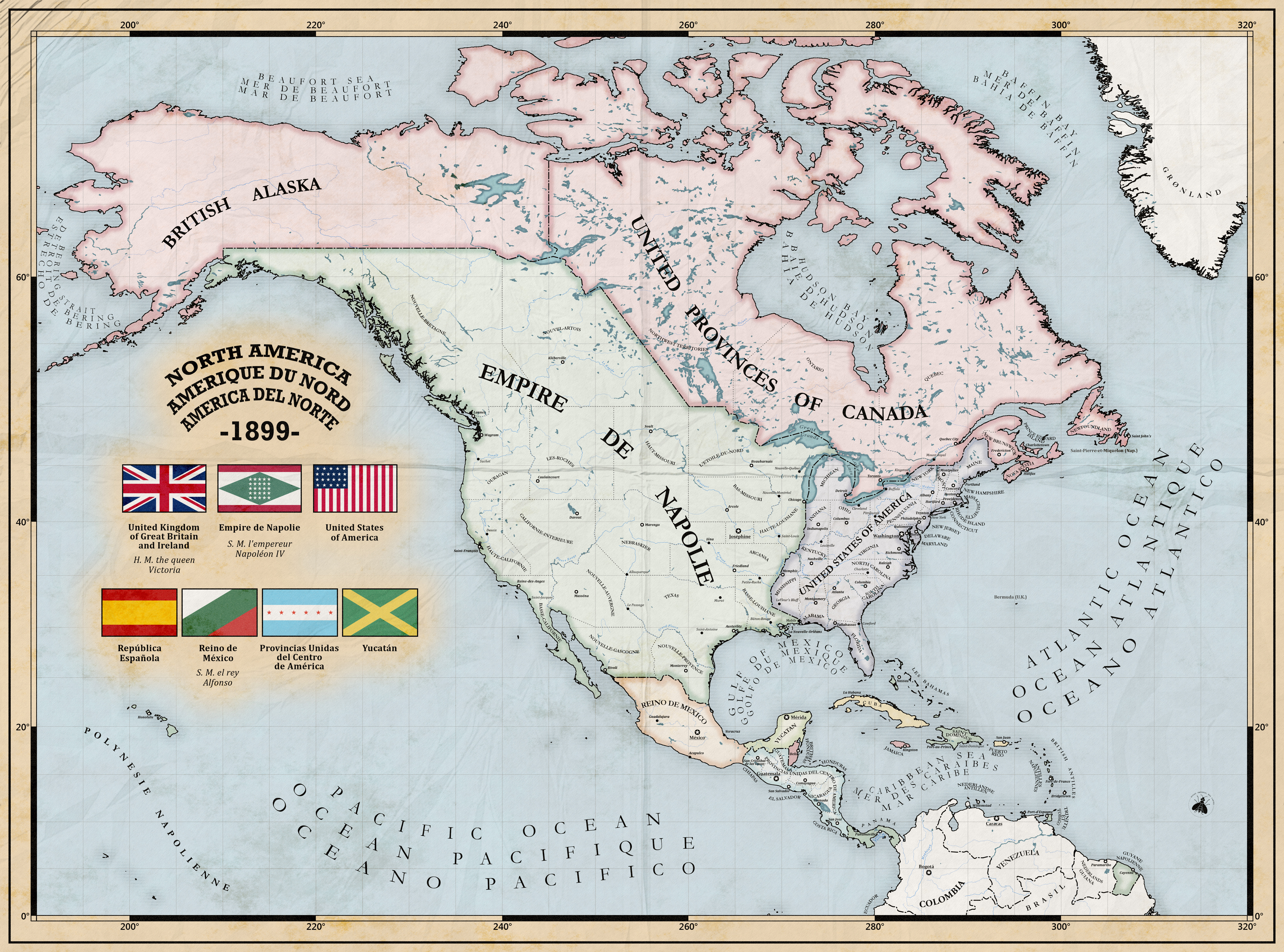 Napoleonic Empire in North America (Alt History) by ZalringDA