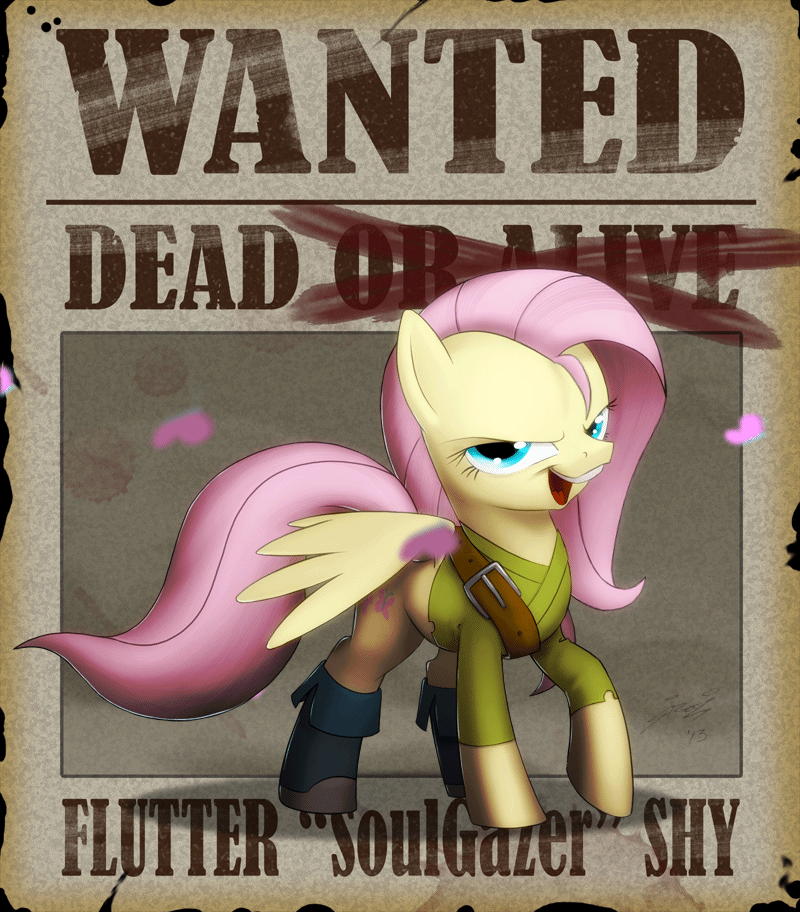 wanted___fluttershy_by_lionheartcartoon-