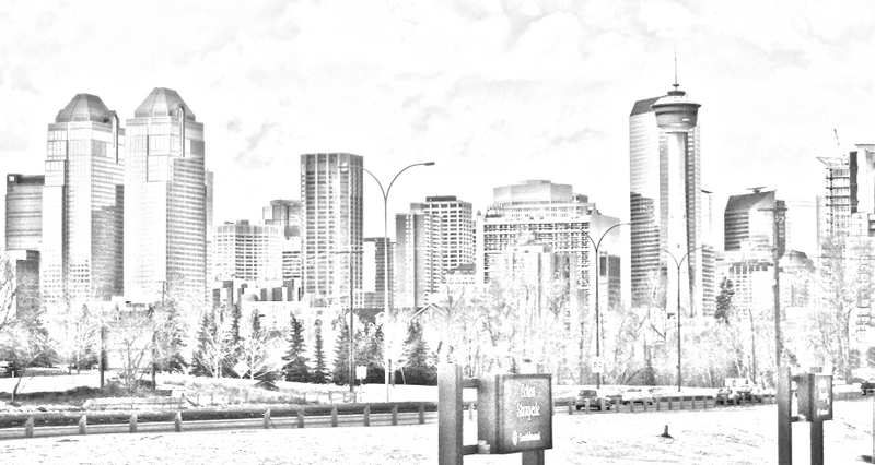 Image result for calgary skyline drawing