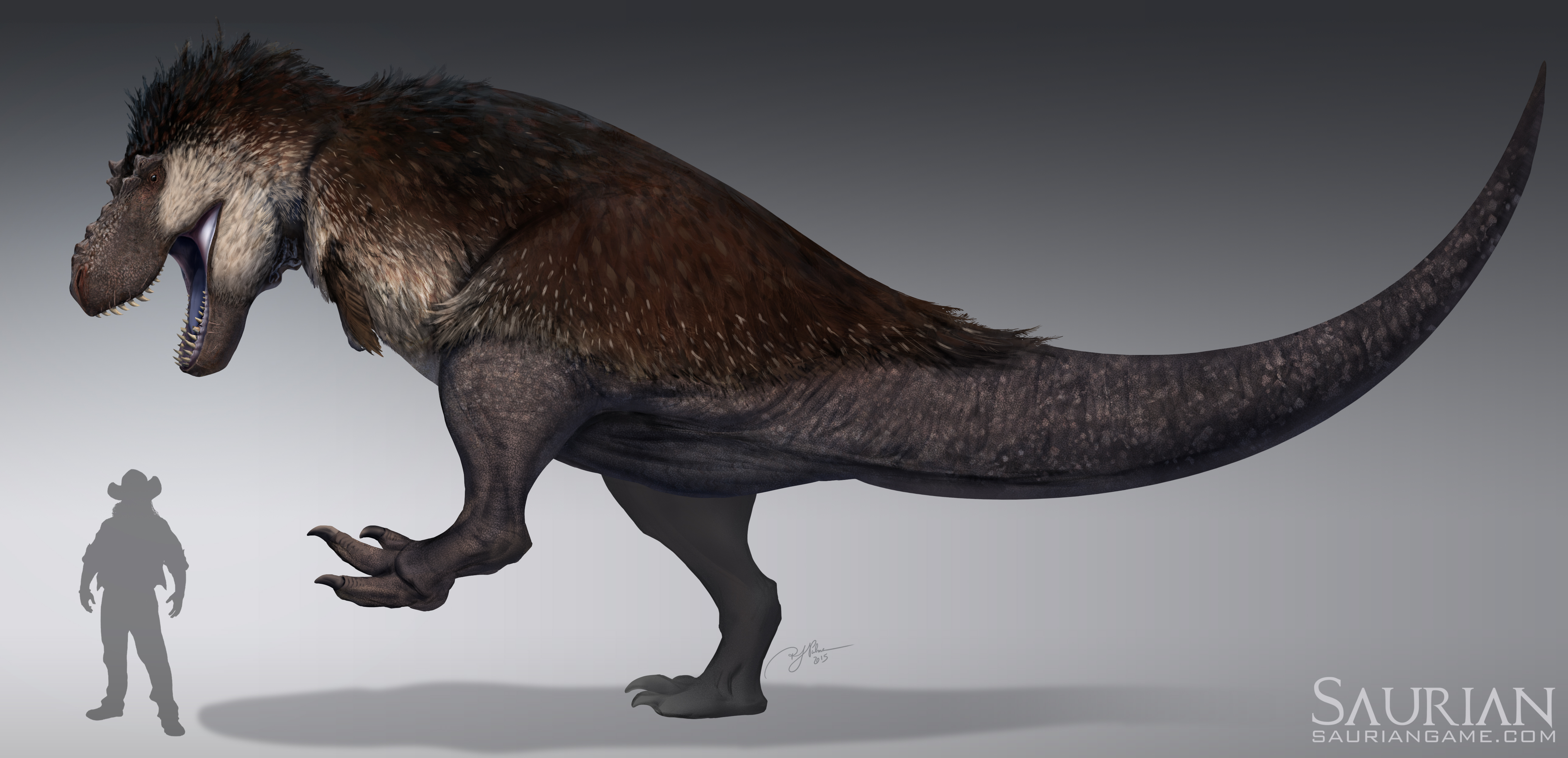 Dino Art] What the preggers T-rex may have looked like. What's the  consensus on proto-feathers? : r/Dinosaurs