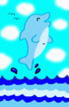 Pixel Happy Dolphin Icon by katamariluv