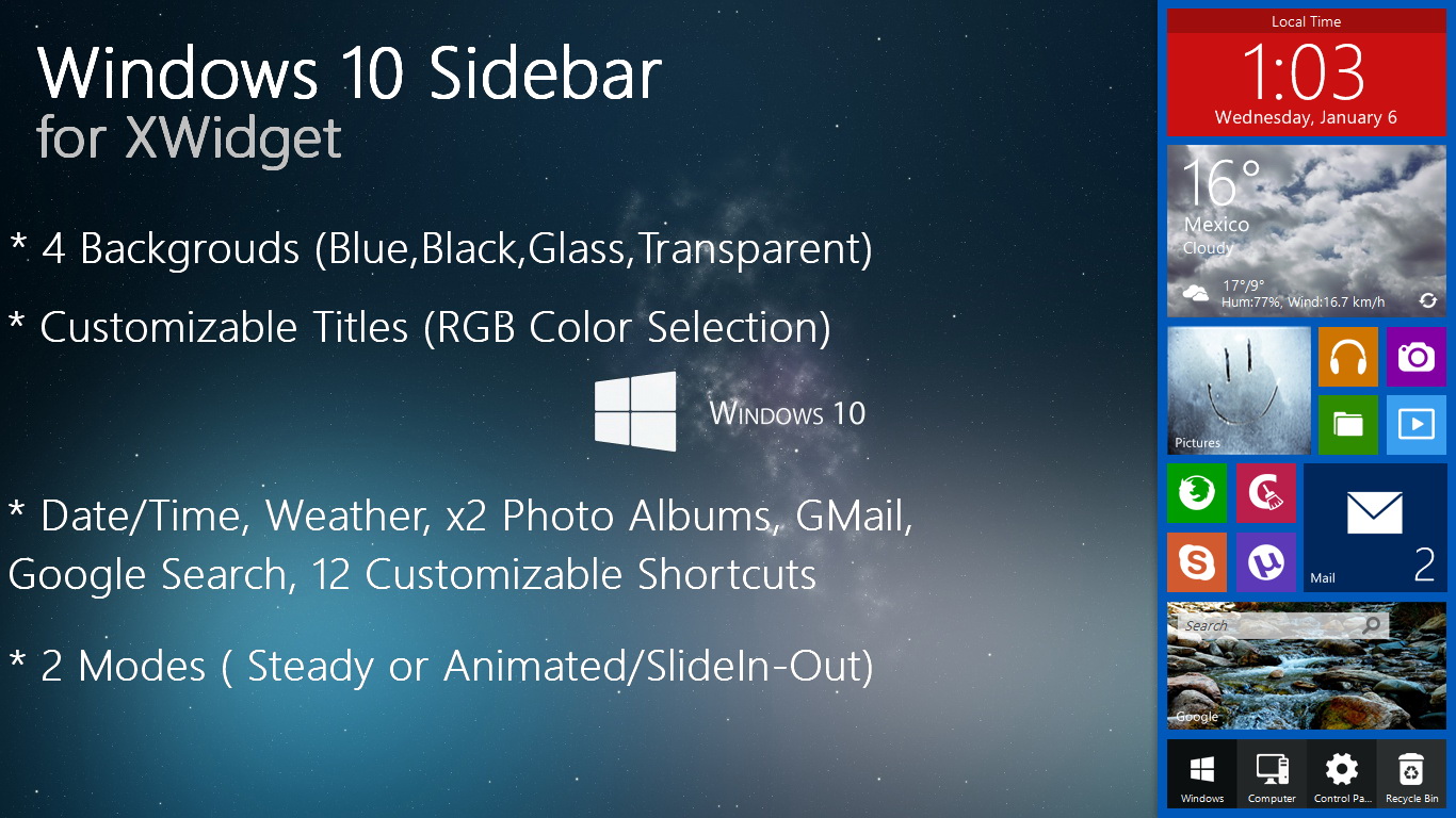 Windows 10 Sidebar for xwidget by Jimking on DeviantArt