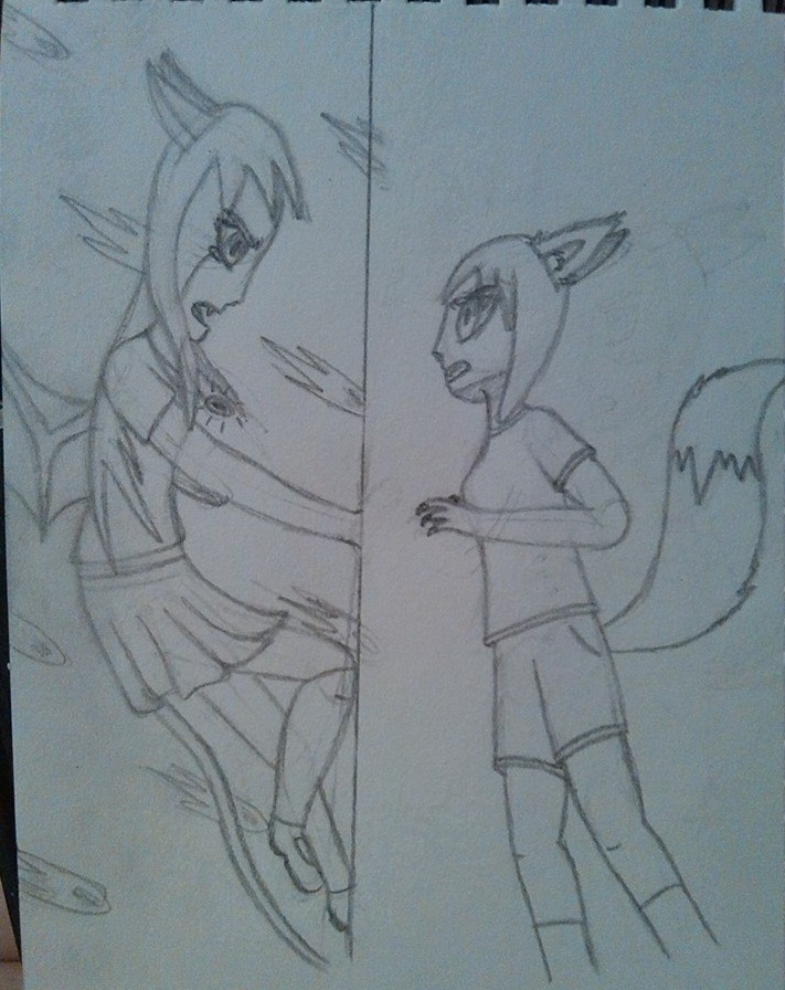dragon_vs_wolf__pencil__by_dragonmage156