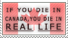 'if you die in canada' stamp by streamline69