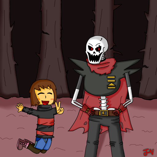 Underfell Papyrus and Frisk by Rotmgmoddy on DeviantArt