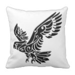 Tribal Cockatoo Parrot Bird Tattoo Pillow