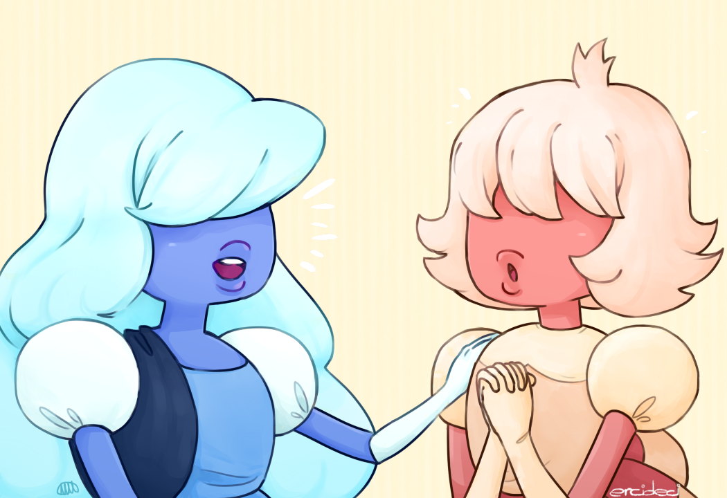 Turns out I'm still alive after not posting here for ages? I wanted to draw Padparadscha and Sapphire because I hope they get to meet each other! They're both so cute!Tumblr   Twitter