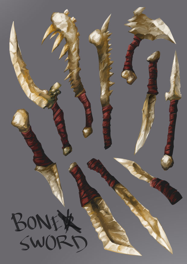EL HOLANDÉS ERRANTE - Página 7 Bone_weapons_by_lutherniel-d88yske