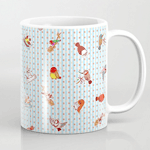 Cute cartoon finches pattern mug