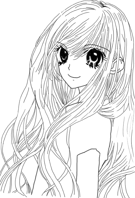 Anime Girl Long Hair Lineart by loitumachan on DeviantArt