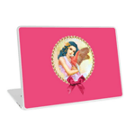 Blue Haired Elf And Her Galah Realistic Painting Laptop Skin