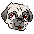 112x112 Pug derpy emote commission by Cipple