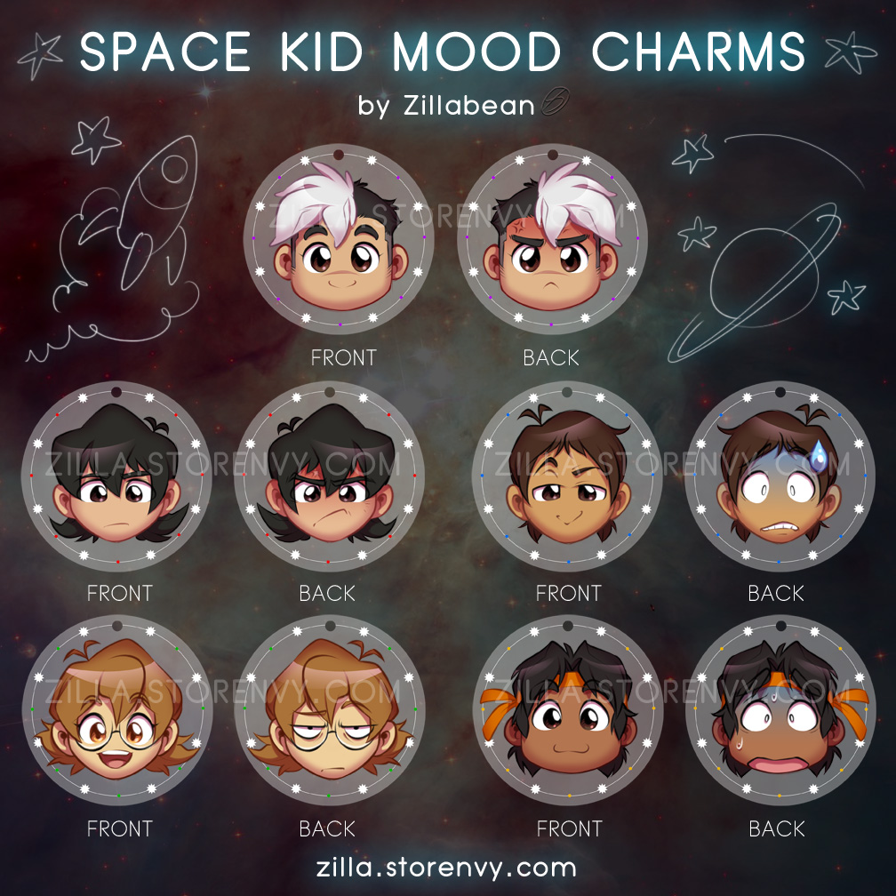 Space Kid Mood Charms! by zillabean on DeviantArt
