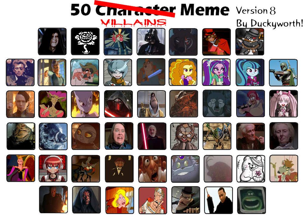 50 Villains Meme Part 8 by Duckyworth on DeviantArt