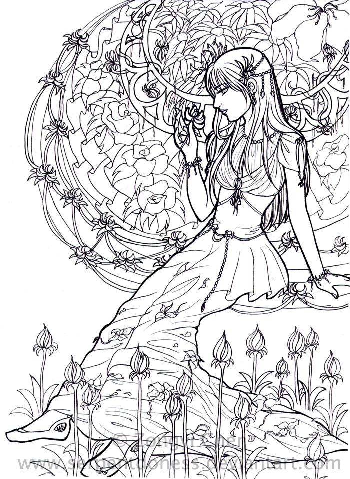 Coloring Pages Ofrealistic Flower Girls 9