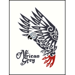 African Grey Parrot Tribal Tattoo Art Print