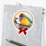 Gouldian Finch Realistic Painting Sticker