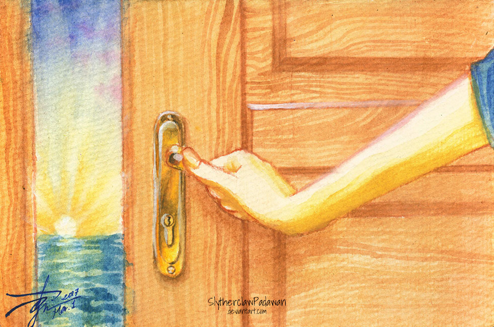 March Watercolor 01: Open sesame! by SlytherclawPadawan