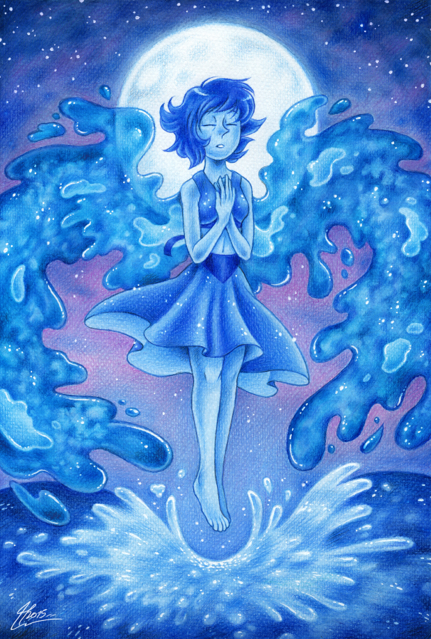 If someone wondered if I like Steven Universe, the answer is: Yes. A lot! I wanted to color somehting very blue, so Lapis was the perfect answer for my lust for traditional blues and SU. I had to e...