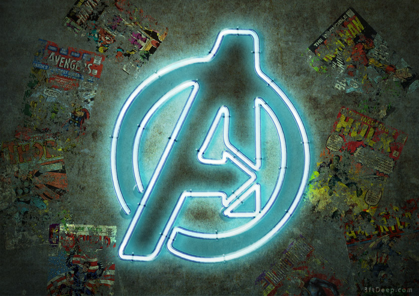 Marvel Comics The Avengers Movie Neon Sign Logo by