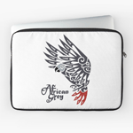 African Grey Parrot Tribal Tattoo Laptop Sleeve