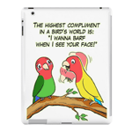 Lovebird parrot and bird way telling i love you iPad case