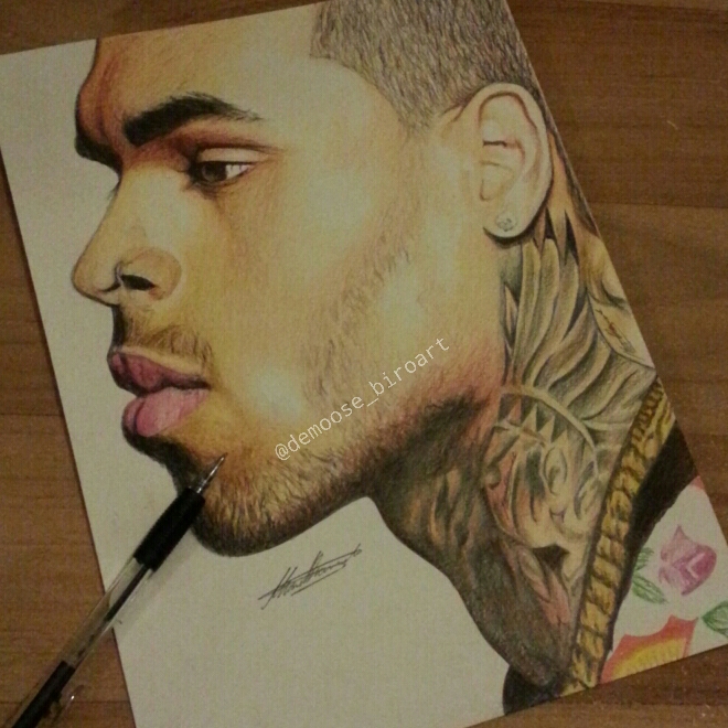 Chris Brown Portrait Drawing by demoose21 on DeviantArt