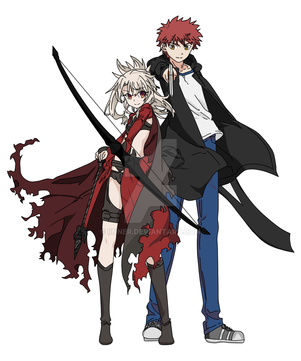 Illya and Shirou-lineart colored by IINNER on DeviantArt