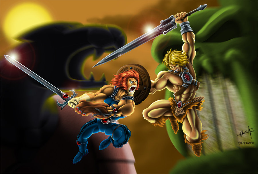 Lion-O vs He-man colored