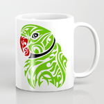 Green Ringneck Parrot Tattoo Mug