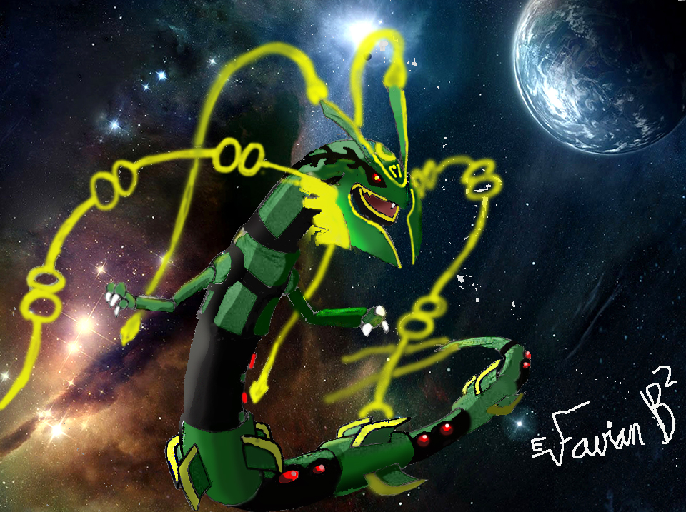 Mega Rayquaza in space by e-Fafi on DeviantArt