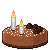 Dark Chocolate Cake Type 6 with candles 50x50 icon