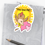 Little happy bird saying you love me sticker
