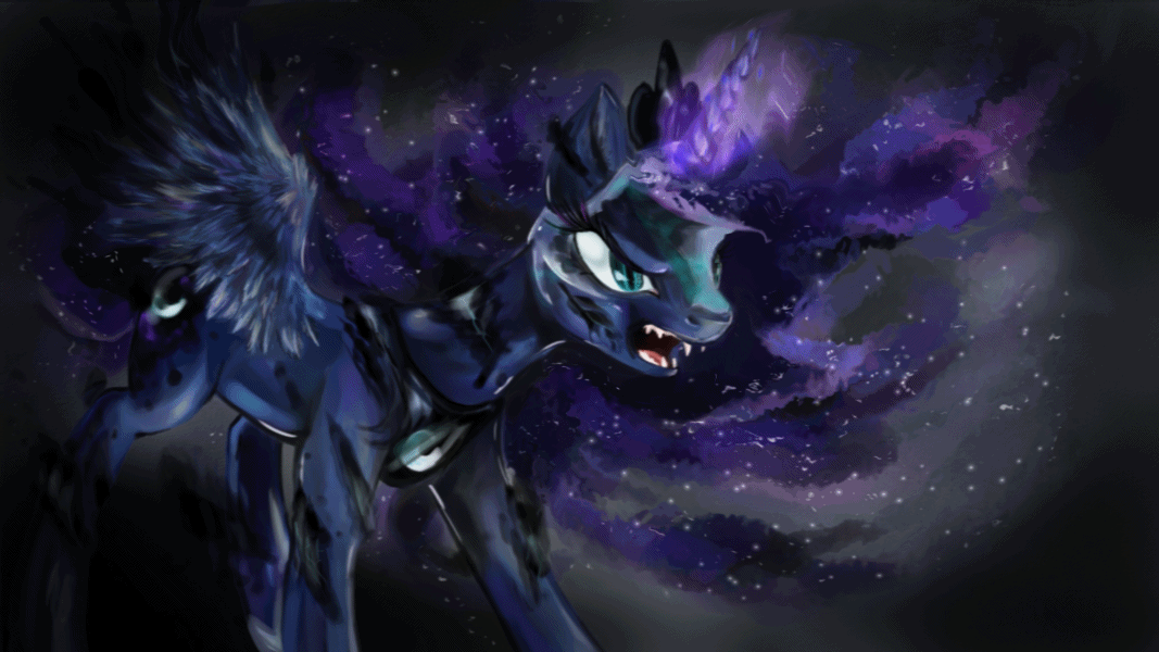 Nightmarish Luna (Animated) by equumamici