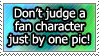 Stamp: don't judge our characters! by Jeshika-Haruno