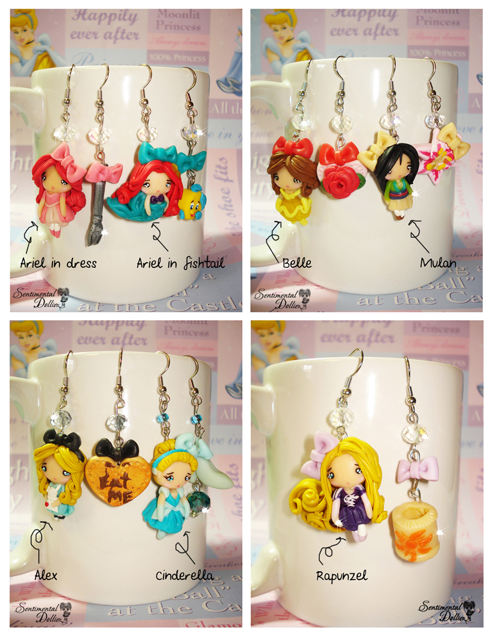 Disney Princess Earrings Collections by SentimentalDolliez