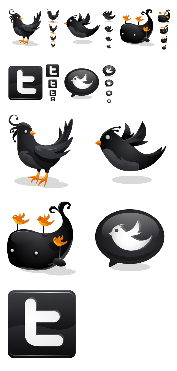 Black Twitter icons by iconhive on DeviantArt