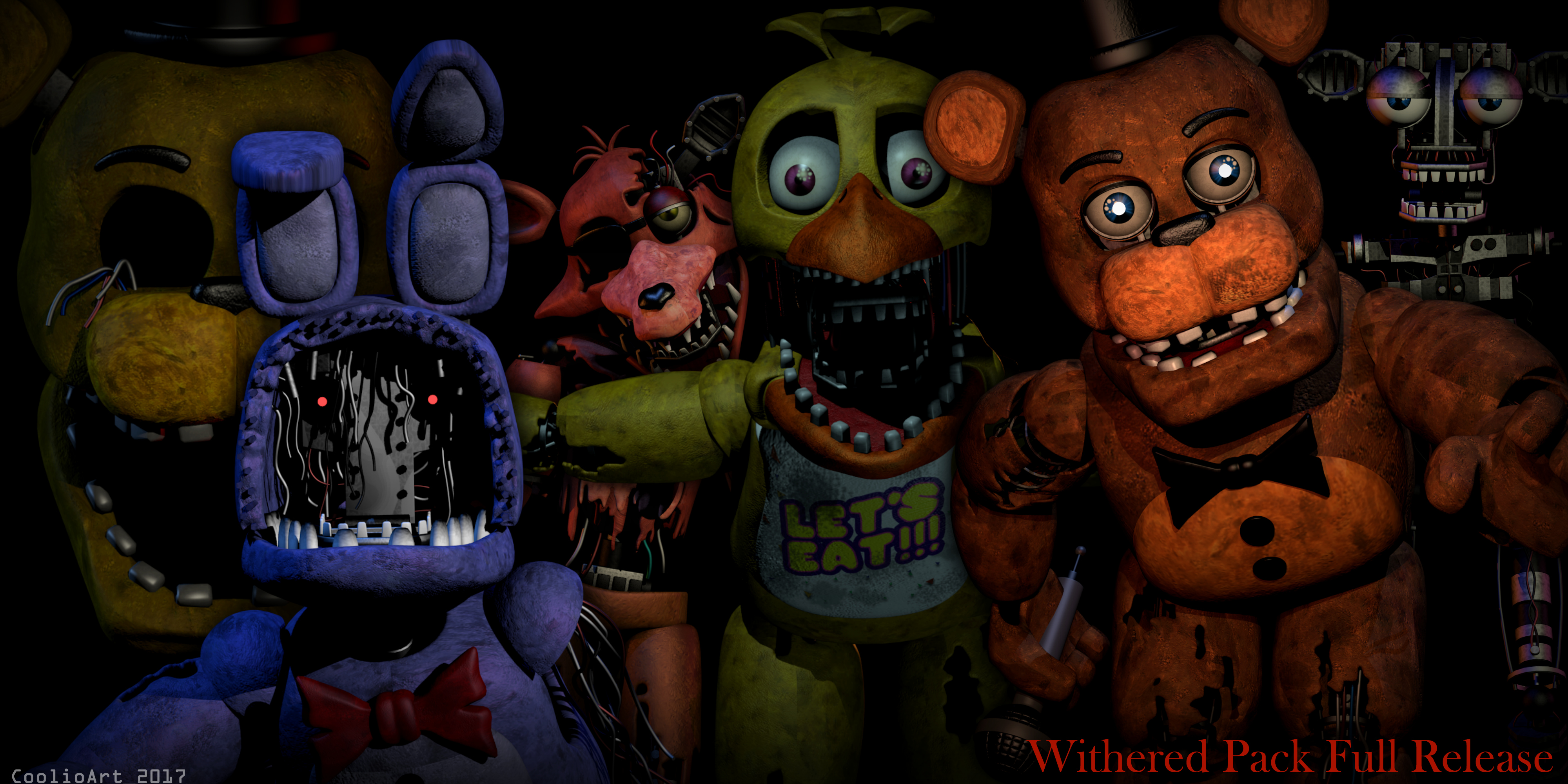 Fnaf 2 Withered Animatronics [FIXED DOWNLOAD PACK] by CoolioArt on