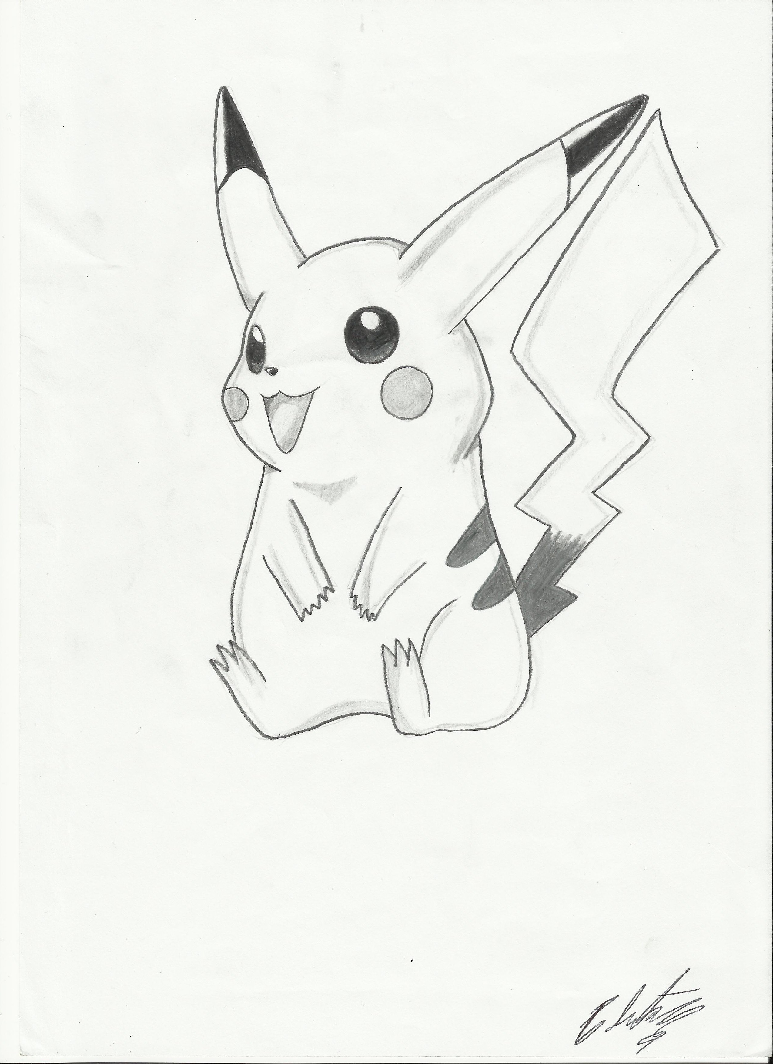 Pikachu Drawing by Krizeii on DeviantArt