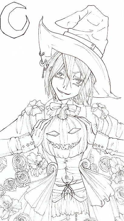 Happy Halloween  lineart  by Rein Yagami on DeviantArt