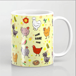 Cute Seamless Chickens Pattern Cartoon Mug