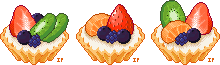Pixel fruit tarts by Ice-Pandora