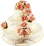 White cake with pink roses 150px by EXOstock