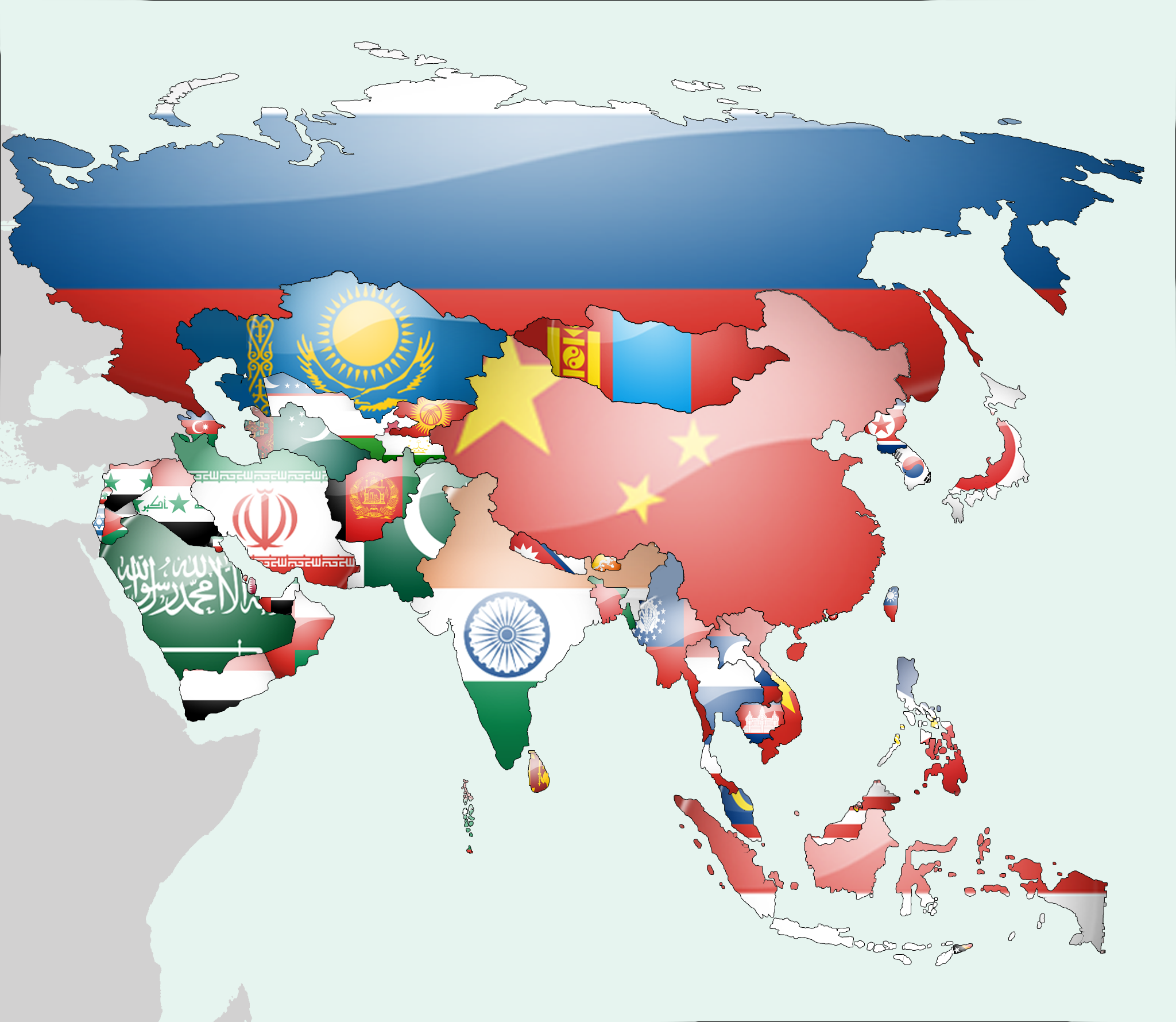 Asia Flag Map by lg-studio on DeviantArt