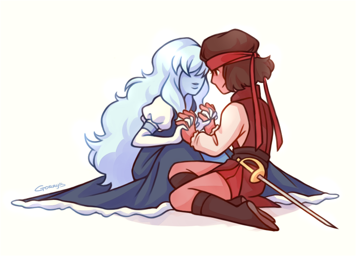 Ruby and Sapphire (c) Steven Universe, Rebecca Sugar rebloglink: Tumblr