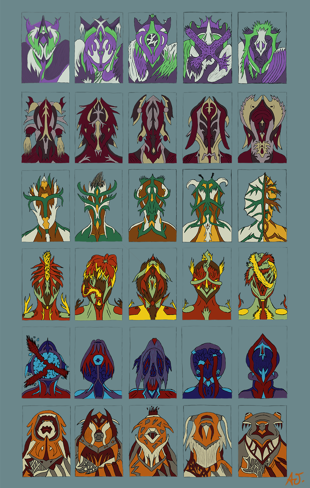 Dex Warframe Helmets - Initial Designs - Colour by ACTGAMING