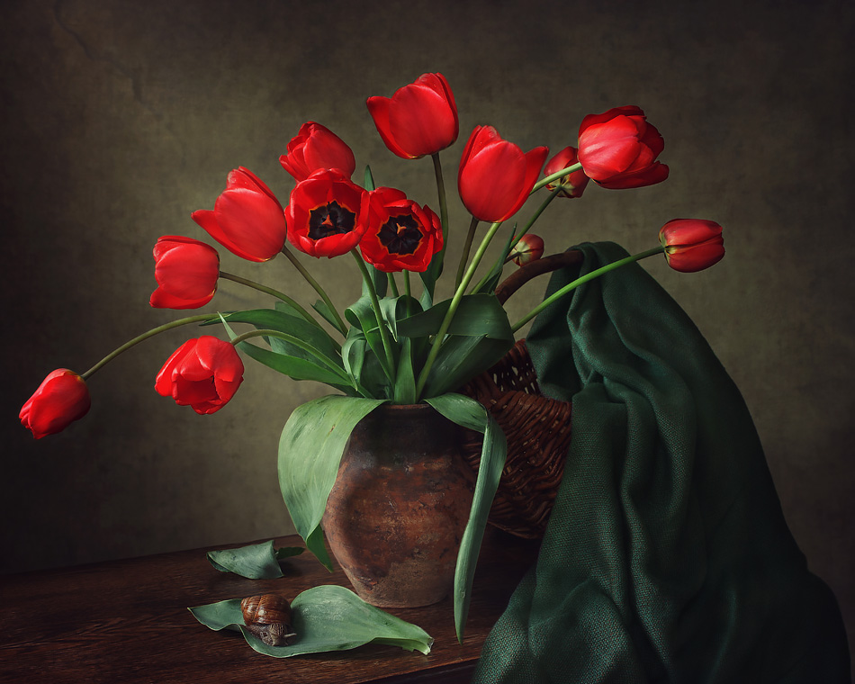 Still life with red tulips by Daykiney on DeviantArt