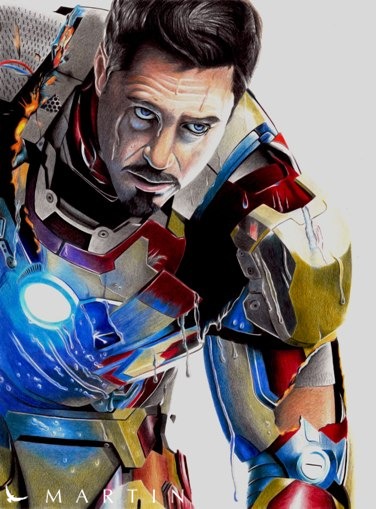 Tony Stark Rises ~ colour drawing by Martin--Art on DeviantArt